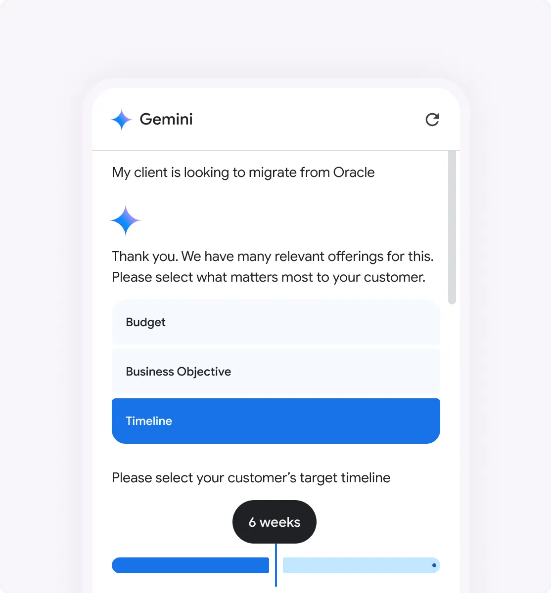 Gemini Sales Sidekick customer timeline flow