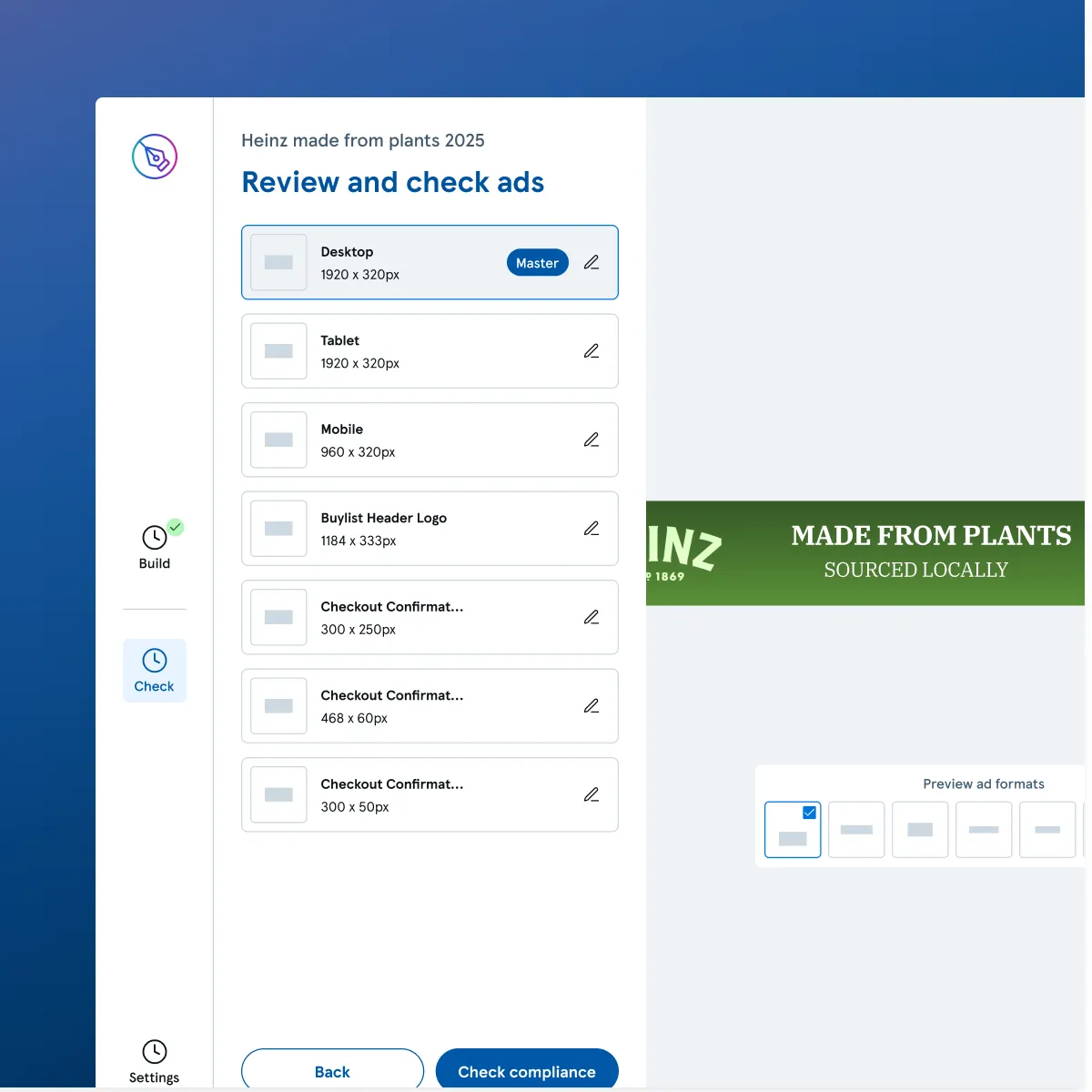 Tesco Retail Media ad builder with Clubcard pricing