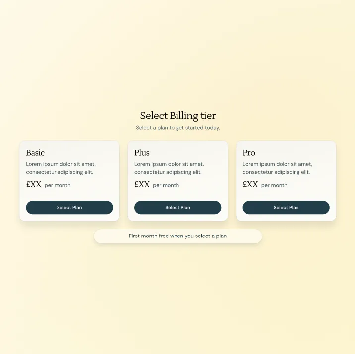 Your Avatar billing tier selection